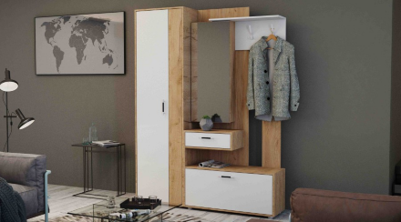 Шкаф-пенал Инфинити, Дуб Крафт/Белый 