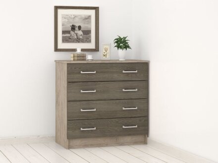 Комод Катрин-3, Дуб эндгрейн / Ясень анкор темный 